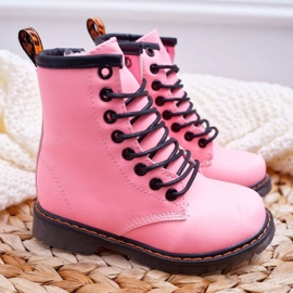 FRROCK Warme Kinderstiefel mit Reißverschluss, phosphoreszierendes rosa Gabby 1