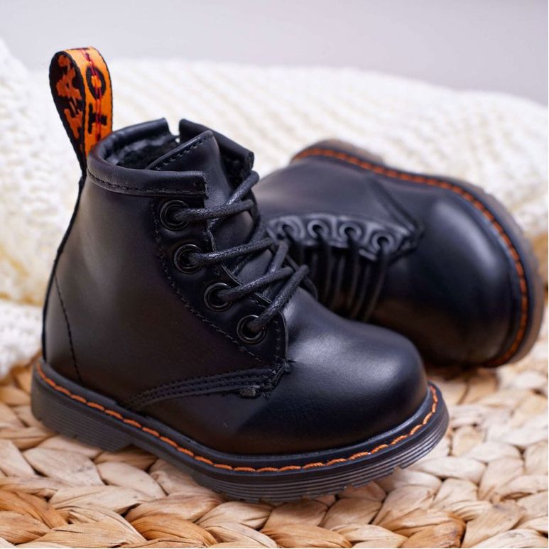 FRROCK Schwarze Goopy Warme Stiefel für Kinder mit Reißverschluss 2