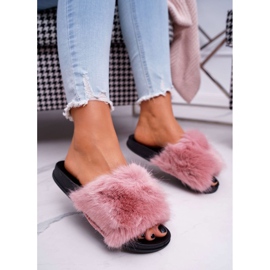 PS1 Damen Hausschuhe mit Fell Rosa NiceFur 1