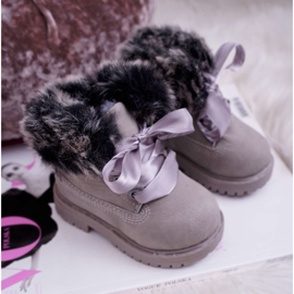 FRROCK Mit Fell gewärmte Kinderstiefel Grau Tesoro Trappers 2