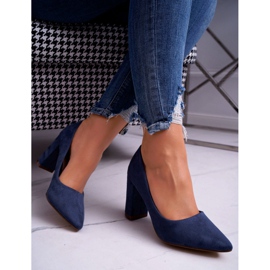 SEA Damen Pumps mit Absatz Wildleder Marineblau Florena navy blau 2