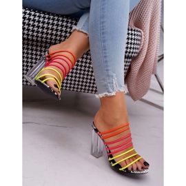 FRGIV Damen Hausschuhe auf einem Post Slip On Multikolor Dubai mehrfarbig 2