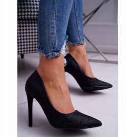 PS1 Damen High Heels Glitzer Schwarz Vivien 1