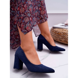 FRJ Damen Pumps mit Absatz Wildleder Marineblau Femmini 1