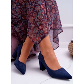 FRJ Damen Pumps mit Absatz Wildleder Marineblau Femmini navy blau 2
