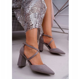 PS1 Damen Pumps mit Absatz in Spitz Grey Future grau 1
