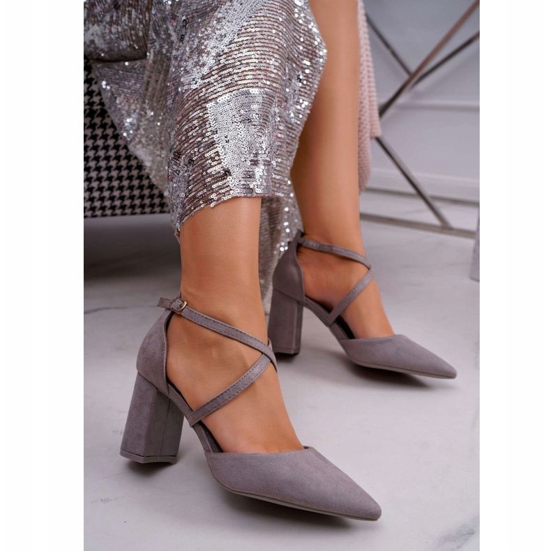 PS1 Damen Pumps mit Absatz in Spitz Grey Future grau 1