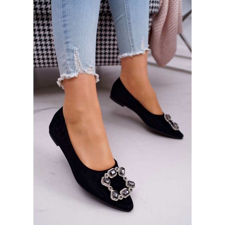 SEA Ballerinas für Damen mit Steinen Black Divine schwarz 1