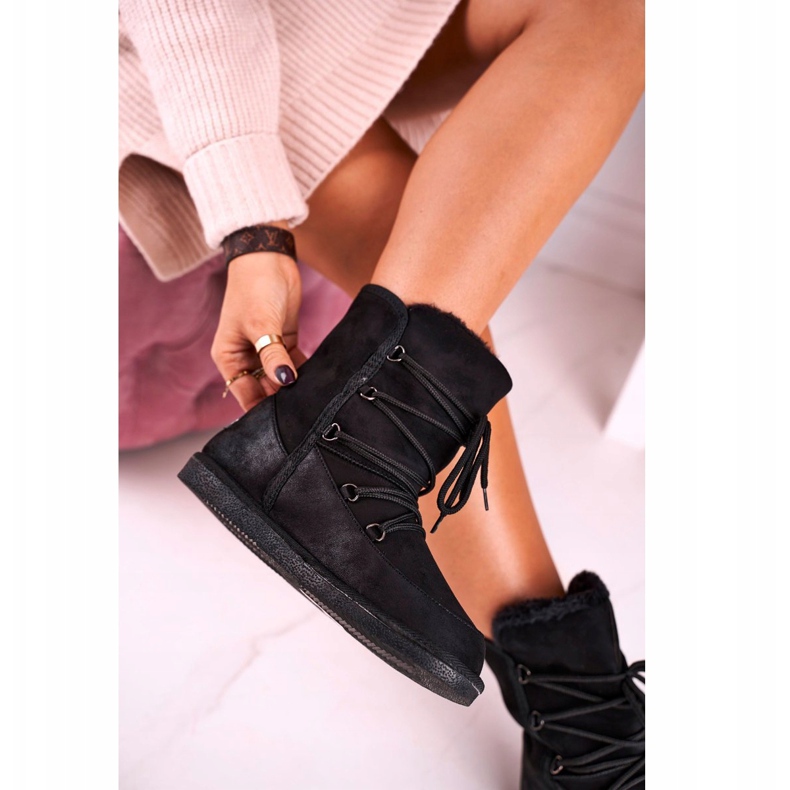 HAN Damen Schneestiefel mit Fell Schwarz Ilana 2