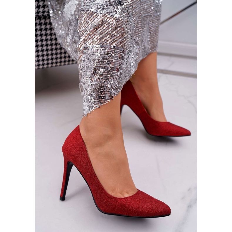 Damen Stilettos Lu Boo Glitter Rot D-57 Valerii schwarz 1