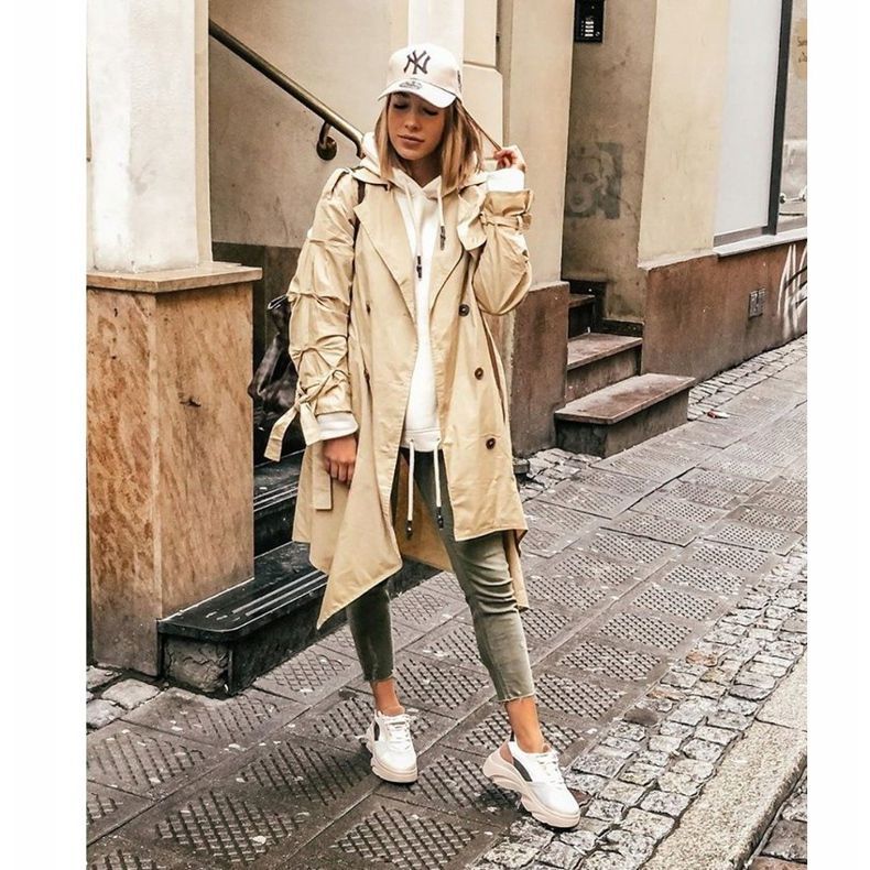 SEA Damen Sportschuhe Dicke Sohle Beige Cardamon 1