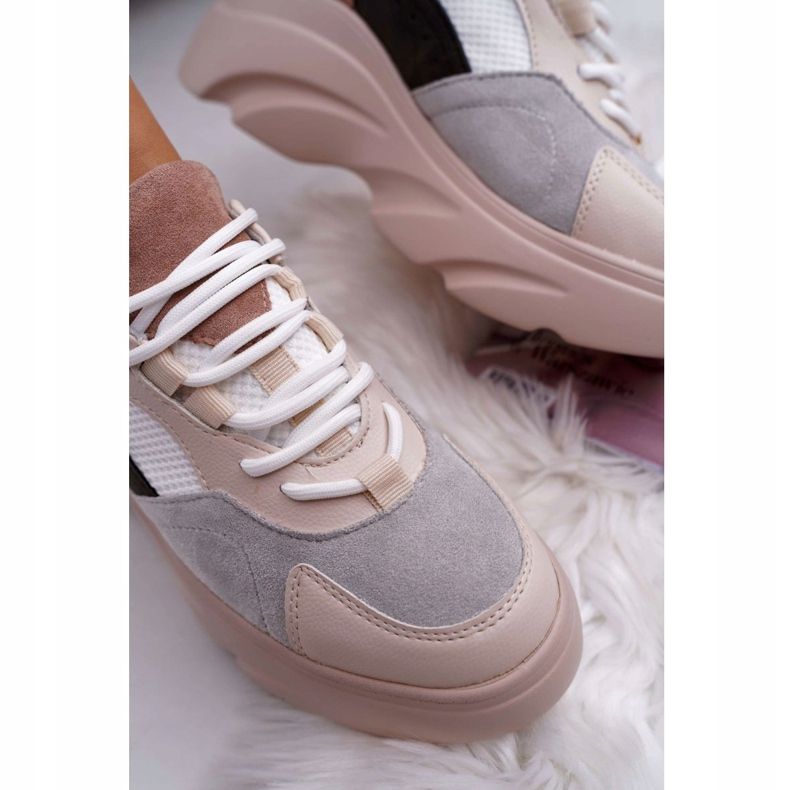 SEA Damen Sportschuhe Dicke Sohle Beige Cardamon 2