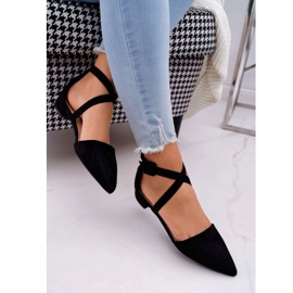 PS1 Damen Wildleder Ballerinas in Spitz Schwarz Vontare 1