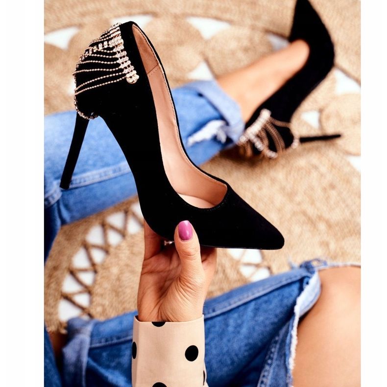 Damen Pumps Wildleder Party Pacardo schwarz 1