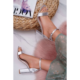 SEA Klassische silberne Fiji Damen Sandalen mit Absatz grau 1