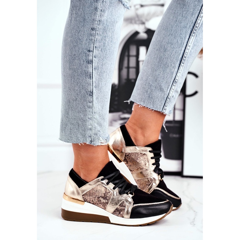Nicole Damen Sneakers Goldenes Naturleder Coledo 1