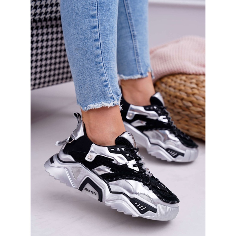 Damen Sportschuhe Big Star von Daniel Lopez Schwarz Silber FF274A527 grau 1