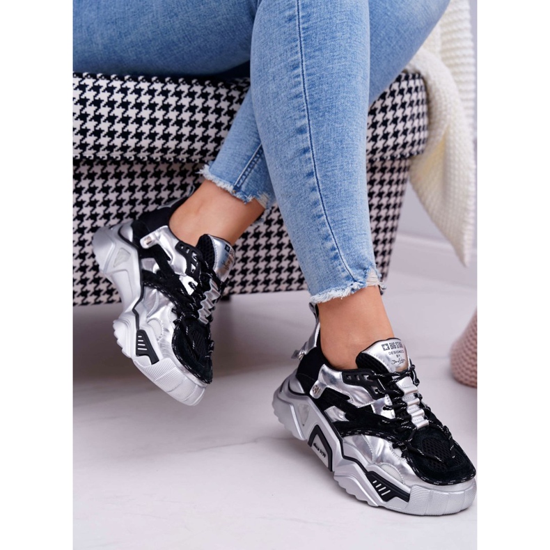 Damen Sportschuhe Big Star von Daniel Lopez Schwarz Silber FF274A527 grau 2