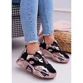 Damen Sportschuhe Big Star von Daniel Lopez Schwarz und Gold FF274A528 gelb 1