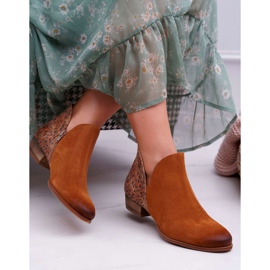 Flache Stiefel für Damen Maciejka Spring Leather Rot 04091-49 braun 2