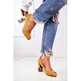 Damen Pumps Sergio Leone Wildleder Gelb PB135 Be Mine! 1