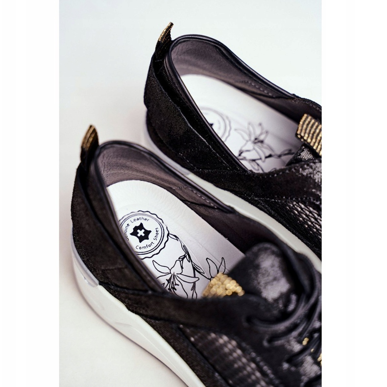 EVE Damen Sportschuhe Leder Schwarz Love Me 1