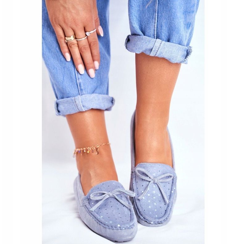 Damen Loafer Wildleder S.Barski A199 Blue Wannabe blau 2