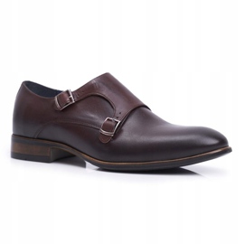 Herren Leder Brogues Monk Nikopol Braun 1720 1