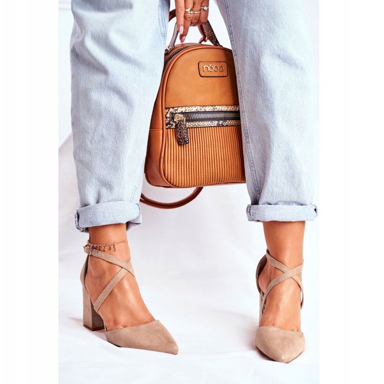 PS1 Damen Pumps mit Absatz in Spitz Beige Traffic 2