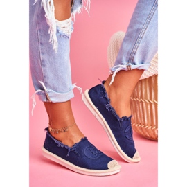 SEA Damen Espadrilles Marineblau Flaure 1