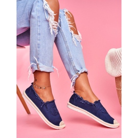 SEA Damen Espadrilles Marineblau Flaure 2