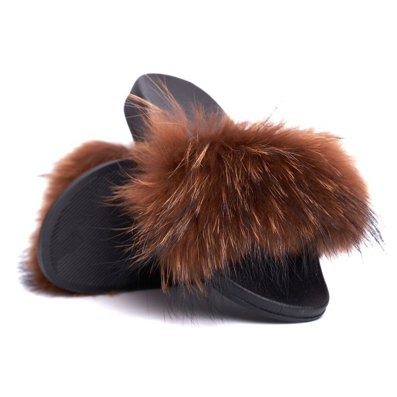 Damen Hausschuhe mit Naturfell Braun Naturis 1