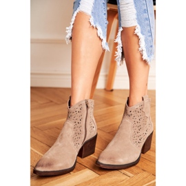 S.Barski Damenstiefel Leder Beige Barski 12622-21 2