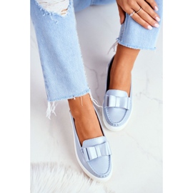 S.Barski Damen Slipper aus Leder Blau Lovren 1
