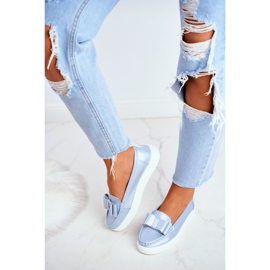 S.Barski Damen Slipper aus Leder Blau Lovren 2