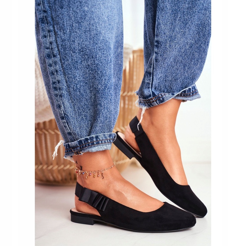 Damen Wildleder Ballerinas Sergio Leone BL615 Black Lilon schwarz 1