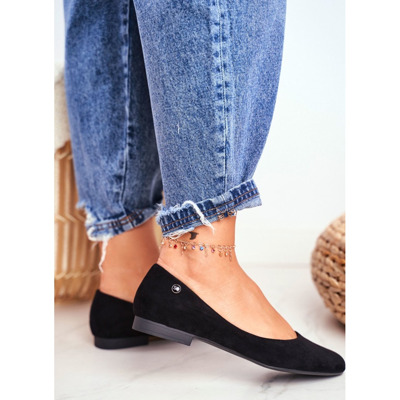 Damen Wildleder Ballerinas Sergio Leone BL611 Schwarz Nemsis 2