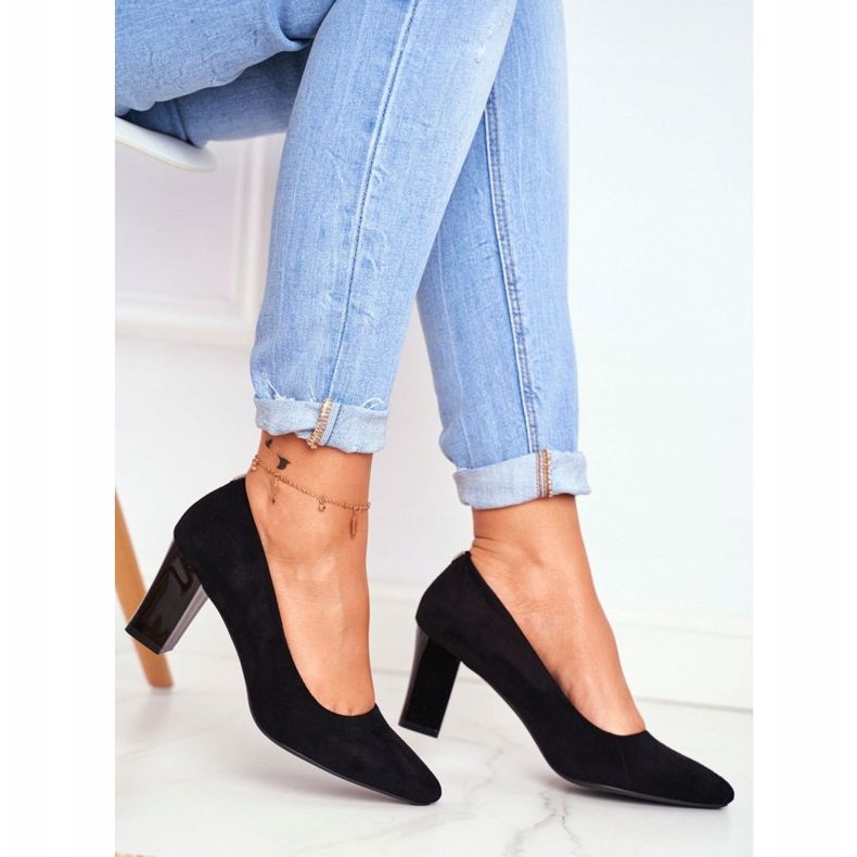 Damen Pumps Sergio Leone PB403 Wildleder Schwarz Herline 2