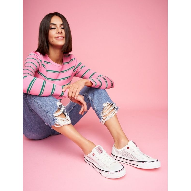 Damen Sneaker Cross Jeans Weiß Mesh FF2R4016C 1