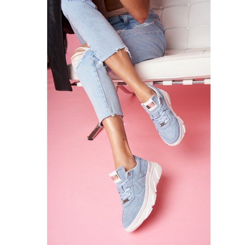 Damen Sport Lederschuhe GOE Blau FF2N3013 1