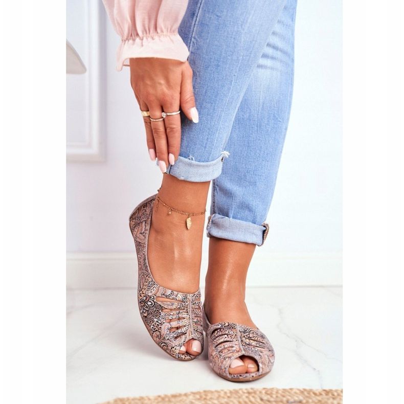 Damen Ballerinas Maciejka Leder Braun mit Mustern 03497-21 mehrfarbig 1