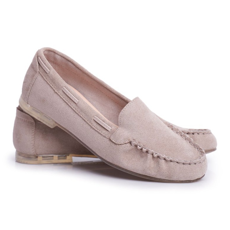 Damen Loafer Sergio Leone Wildleder Beige MK722 2