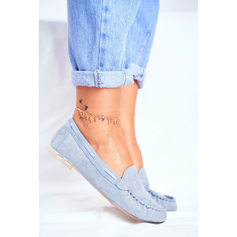 Damen Loafer Sergio Leone Wildleder Blau MK722 2
