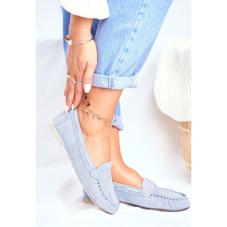 Damen Loafer Sergio Leone Wildleder Blau MK722 1