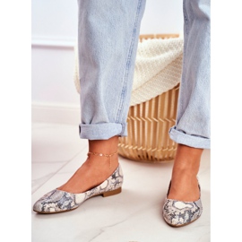 Damen Ballerinas Sergio Leone White Snake BL611 Nemsis weiß grau mehrfarbig 2