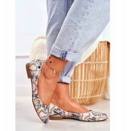 Damen Ballerinas Sergio Leone White Snake BL611 Nemsis weiß grau mehrfarbig 1