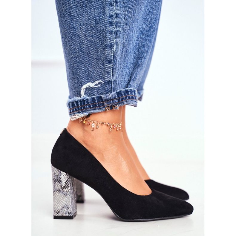 Damen Pumps mit Absatz Sergio Leone Schwarz PB216 2