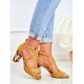 Damen Sandalen mit hohem Absatz Sergio Leone Gelb SK865 1