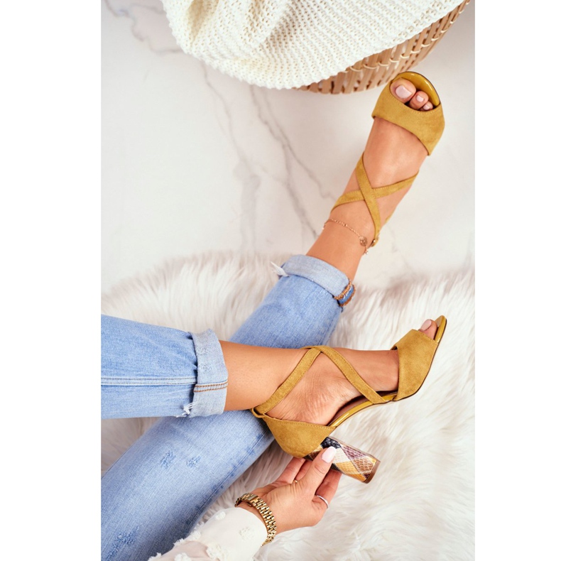 Damen Sandalen mit hohem Absatz Sergio Leone Gelb SK865 2