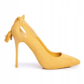 PS1 Damen Stilettos Wildleder mit Spitz Yellow Leven gelb 2